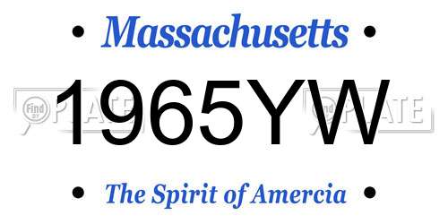 1965YW Massachusetts License Plate