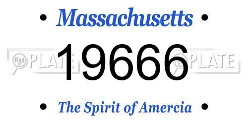 19666 Massachusetts License Plate