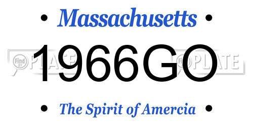 1966GO Massachusetts License Plate