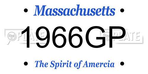 1966GP Massachusetts License Plate