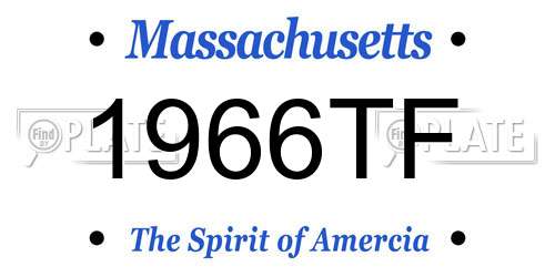 1966TF Massachusetts License Plate