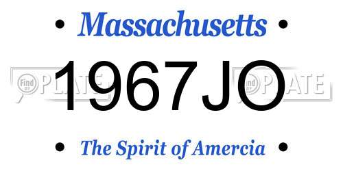 1967JO Massachusetts License Plate