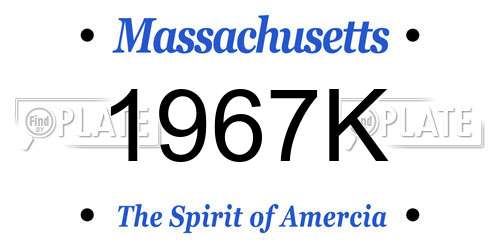 1967K Massachusetts License Plate