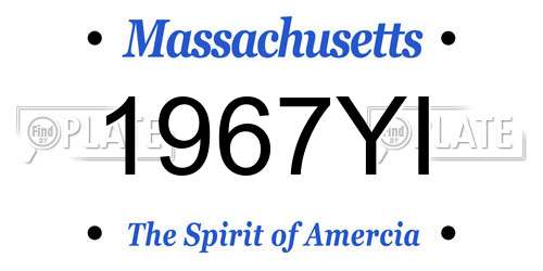1967YI Massachusetts License Plate