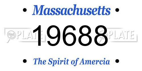 19688 Massachusetts License Plate