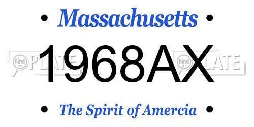 1968AX Massachusetts License Plate