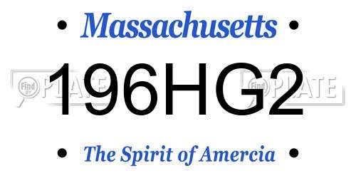 196HG2 Massachusetts License Plate