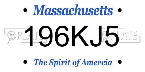 196KJ5 Massachusetts License Plate