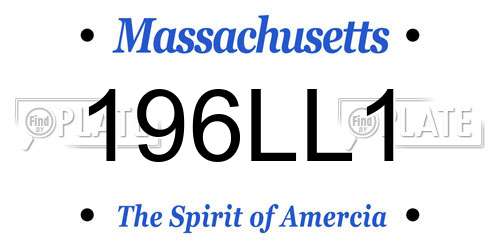 196LL1 Massachusetts License Plate