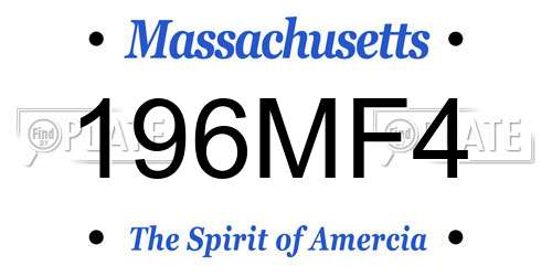 196MF4 Massachusetts License Plate