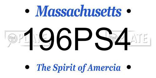 196PS4 Massachusetts License Plate