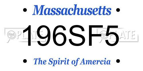196SF5 Massachusetts License Plate