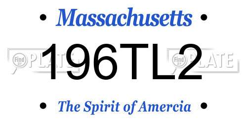 196TL2 Massachusetts License Plate