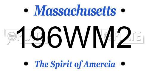 196WM2 Massachusetts License Plate