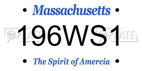 196WS1 Massachusetts License Plate