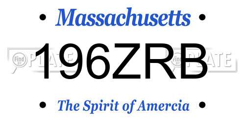 196ZRB Massachusetts License Plate