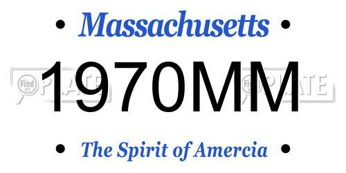 1970MM Massachusetts License Plate