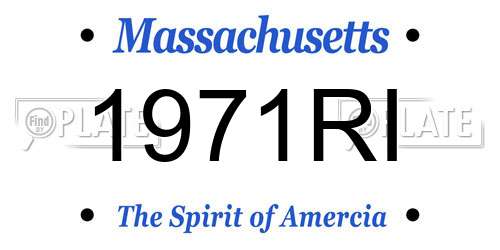1971RI Massachusetts License Plate