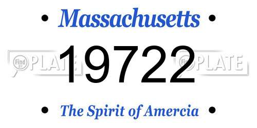 19722 Massachusetts License Plate