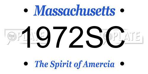 1972SC Massachusetts License Plate
