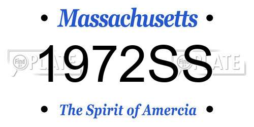 1972SS Massachusetts License Plate