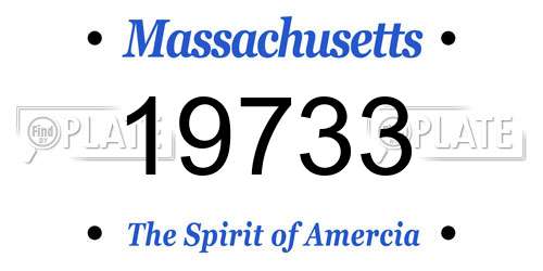19733 Massachusetts License Plate
