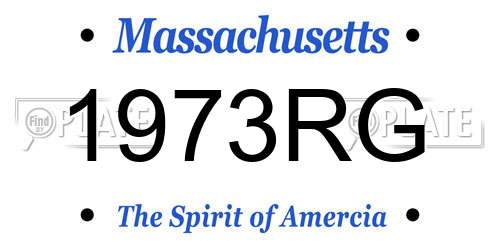 1973RG Massachusetts License Plate