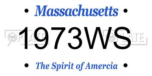 1973WS Massachusetts License Plate