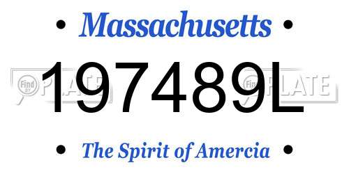 197489L Massachusetts License Plate