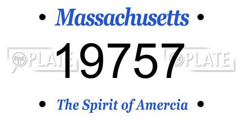 19757 Massachusetts License Plate