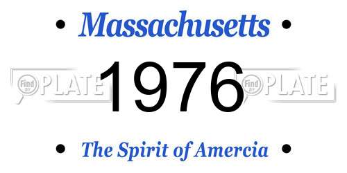 1976 Massachusetts License Plate