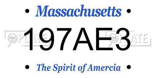 197AE3 Massachusetts License Plate