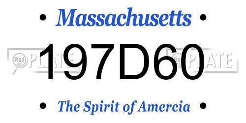 197D60 Massachusetts License Plate