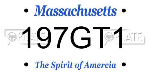 197GT1 Massachusetts License Plate
