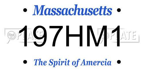 197HM1 Massachusetts License Plate