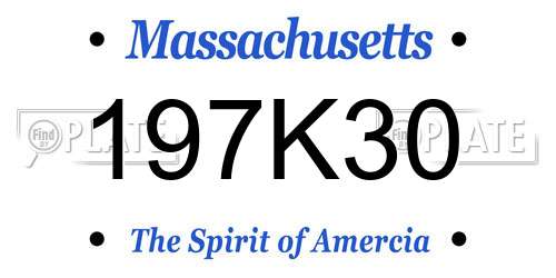 197K30 Massachusetts License Plate