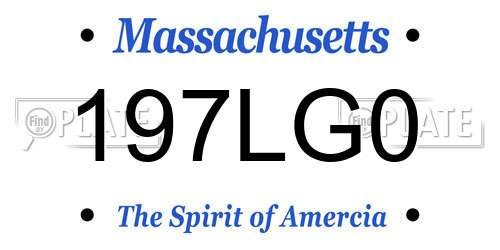 197LG0 Massachusetts License Plate