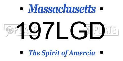 197LGD Massachusetts License Plate