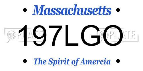197LGO Massachusetts License Plate