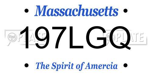 197LGQ Massachusetts License Plate