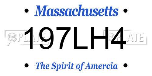 197LH4 Massachusetts License Plate