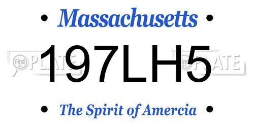 197LH5 Massachusetts License Plate