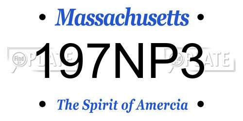 197NP3 Massachusetts License Plate