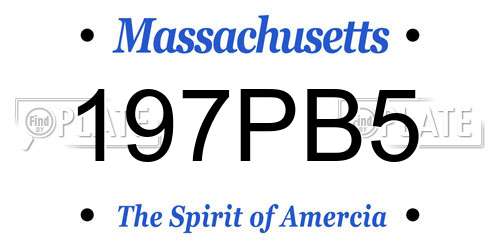 197PB5 Massachusetts License Plate