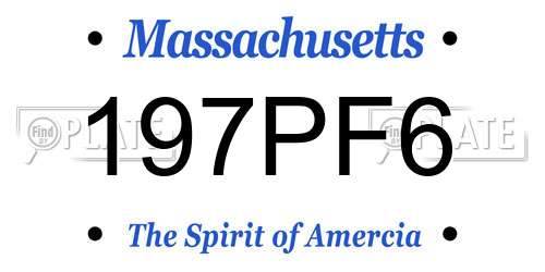 197PF6 Massachusetts License Plate