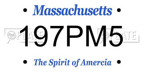 197PM5 Massachusetts License Plate