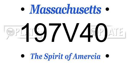 197V40 Massachusetts License Plate