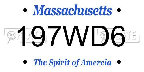 197WD6 Massachusetts License Plate
