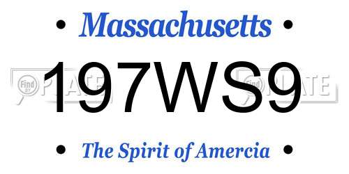 197WS9 Massachusetts License Plate