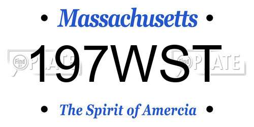 197WST Massachusetts License Plate